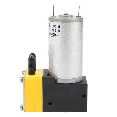 Slick Mini Diaphragm Air Compressor 24V Vacuum Pump with smooth finish, compact size, hydraulic drive for liquid transfer.