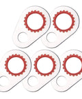 Close-up of silver and red bonded seals from AC System Compressor Gasket Seal Kit 60 Piece Port Seal Washer Set For Air Conditioning Repair