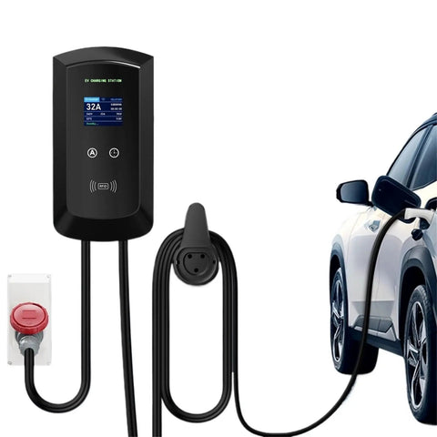 No Sweat 22KW EV Charging Station With RFID WiFi APP Control, wall-mounted, sleek design charging electric vehicle.