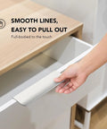 Person pulling on Six Pack Cabinet Handles Finger Edge Pulls 150mm Five Point Nine Inch Brushed Nickel Finish on a drawer