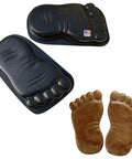 Footprint Stepping Stone Mold For Concrete And Cement Projects, DIY Garden Pathway Stones with reusable plastic molds shown in black and brown.