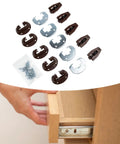 Drawer Fix Kit With Guide And Track Repair, Rollers And Metal Plate For Smooth, Quiet Office Drawer Restoration, 5 Pieces, shown in use
