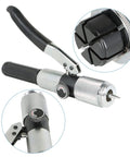 Hydraulic Tube Expander Tool for HVAC Swaging Kit with Tube Cutter and 11 Die Heads From 3/8 to 1 5/8 Inch Aluminum Alloy Build Portable Durable Great for Onsite Tube Expansion, close-up view of handles and cutter mechanism