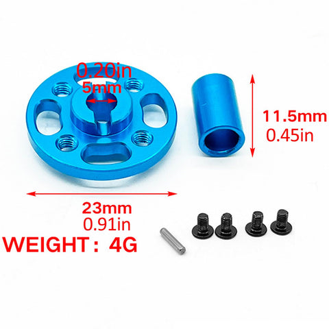 Rc Car Metal Spur Gear 64T For Tamiya TT02 High Speed Gear Set TAM54500 Replacement Part in blue with dimensions and screws
