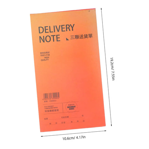 Carbonless Receipt Book 3 Part Duplicate Paper For Quick Customer Invoices And Simple Small Biz Record Keeping Legible Invoice Pad For Transactions And Inventory, orange 19.2cm x 10.6cm delivery note