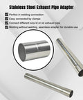 2.5 Inch Stainless Steel Exhaust Coupler Adapter For OD 2.5 Inch Pipes Heavy Duty Clamp Or Weld Connection 3.6 Inch Length