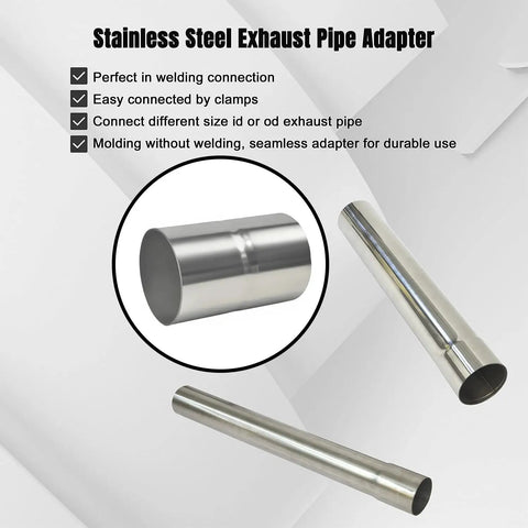 2.5 Inch Stainless Steel Exhaust Coupler Adapter For OD 2.5 Inch Pipes Heavy Duty Clamp Or Weld Connection 3.6 Inch Length