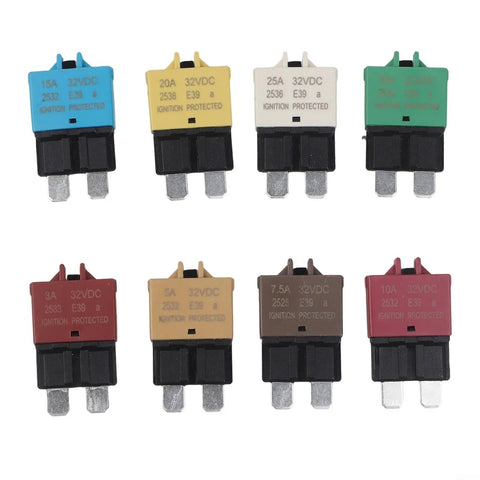 Heavy Duty 8 Pack Circuit Breaker Kit 3A To 30A Range With No Hassle Auto Reset Surge Guard For Car Truck Rv Marine Electrical Pro Series with colorful fuses