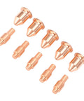 Sturdy 13Pc Plasma Cutting Consumables Kit Perfect Fit For Harbor Freight 45A, showing 10 copper nozzles and electrodes.