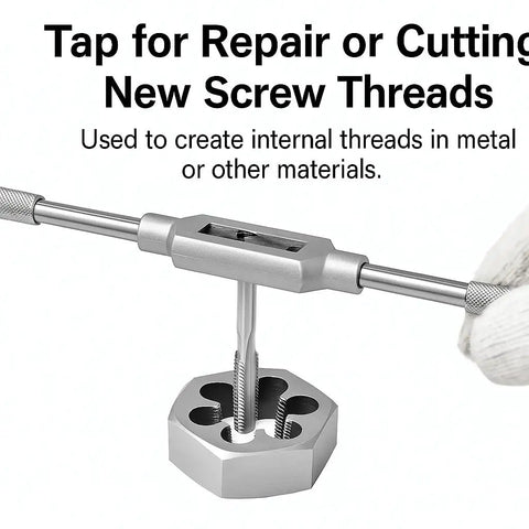 1/4-18 NPT Tap And Die Set For Pipe Threads, GCr15 Alloy Steel Tap And Hex Die Combo