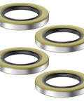 Set of four Fugedox double-lip hub seals, 2.250 in and 3.371 in, for 5200–7000 lb trailer axles D42 spindle