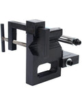Heavy Duty Round Pipe Notcher Tool grips tight with black steel frame, designed for precision 0-50 degree cuts on tubing.