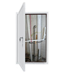Rock Solid Fire Rated Access Panel Recessed Wall Inspection Door Heavy Duty Aluminum Honeycomb Lockable, open view of plumbing access.