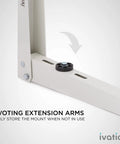 Close-up of pivoting extension arms on Heavy Duty Outdoor Mini Split Mount Bracket with Crossbar and L Shaped Brackets.