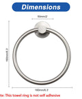 Dimensions of 2 Pack Brushed Nickel Bathroom Towel Ring Set, Rustproof 304 Stainless Steel Wall Mounted Round Towel Hanger
