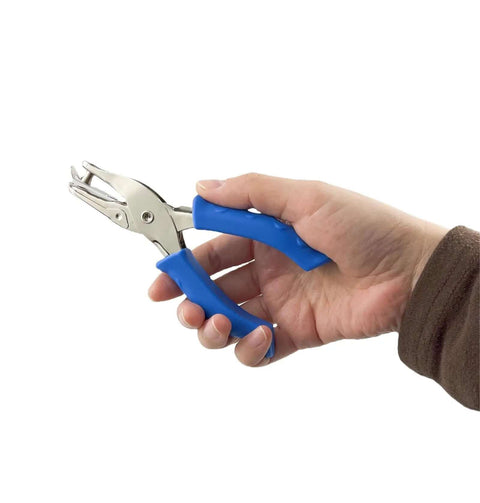 Two Pack One Quarter Inch Circle Hole Punches Handy Handheld Paper Punch For Scrapbooks Cards Invitations Tags DIY Crafts Steel Construction Blue Handle