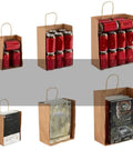 Brown Kraft Bags Heavy Duty Thickened Kraft Paper Shopping Bags 60 Pack Bulk display holding cans and books, 32x11x25cm