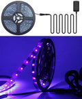 12V 2A LED Power Supply 24W AC To DC Adapter for LED strip lights showing connected setup and glowing purple lights