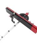 Heavy Duty Aluminum Miter Guide With Slick Sliding Fence For Table Saws And Router Tables Precision Tilt From Minus Sixty To Plus Sixty Degrees With Thirteen Stops for precise angle cuts.