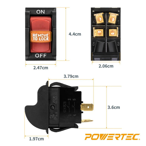 Straight Up Heavy Duty Plug And Play Dual Voltage Safety Toggle Switch 16 Amp On Off for table saw, router, and drill press.