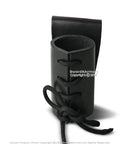 Black Faux Leather Frog With Belt Hook For Main Gauche Short, Adjustable Fit For Lefties And Righties, Renaissance Fencing Prop Accessory