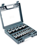 Hex Shank Forstner Bit Set 16 Piece Wood Drill Bit Kit with multi sided shanks in open carrying case for DIY projects