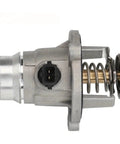 Built Tough Thermostat Housing Direct Swap Compatible With Bmw 550I 650I And X5 Series Engine Cooling Assembly side view with spring