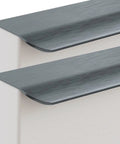 Close-up of Concealed Drawer Handles Set Sleek Low Profile Finger Edge Pulls Invisible Brushed Gray Cabinet Knobs 120mm