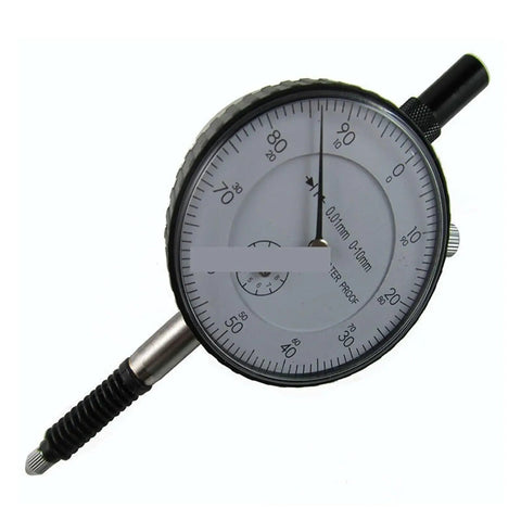 Close-up of Digital Caliper, Dial Indicator 0-10mm Bore Gauge with analog display for DIY and household projects.