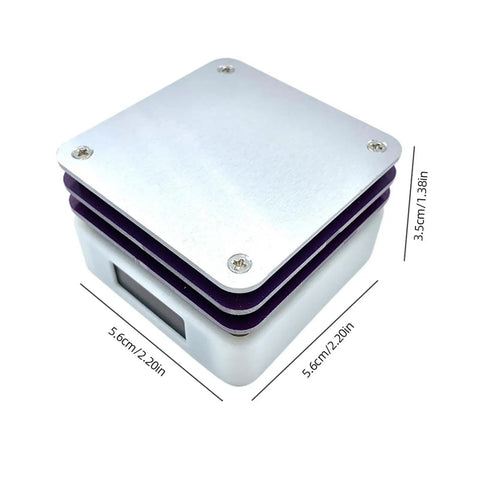 Compact 65W Mini Hot Plate SMD Preheater For Soldering Stations, Pro Grade, 5.6cm metal design with dimensions visible