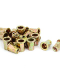 Hardened M6 x 15 mm Half Hex Blind Rivet Nuts Zinc Plated Steel Nutserts Pack Of 20 on a white background