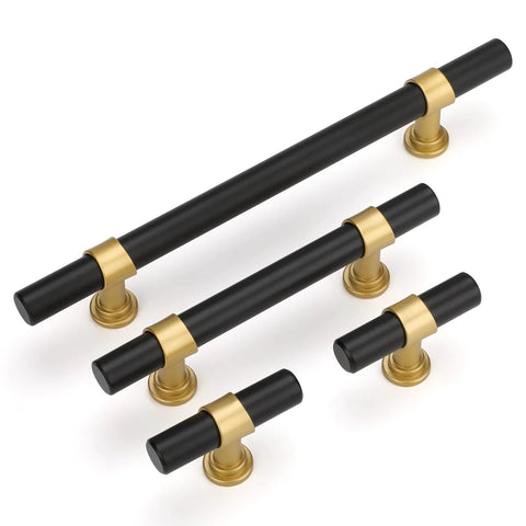10 Pack Black And Gold Cabinet Knobs For Kitchen Cabinets Dressers And Drawers With Arch Bow Design Matte Black Finish