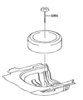Diagram of Toyota Spare Wheel Carrier Bolt For Camry 2018 Through 2024 Corolla 2009 Through 2019 and tire placement.