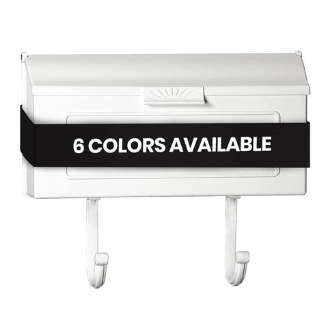 Heavy Duty Cast Aluminum Wall Mount Mailbox With Newspaper Hooks Rustproof White Outdoor Mailbox for Porch or Home Entrance
