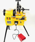 Bluerock Power PTM50-C Electric Motorized Pipe Threader Threading Machine With 750W Motor, yellow and black, cuts up to 2 inches.