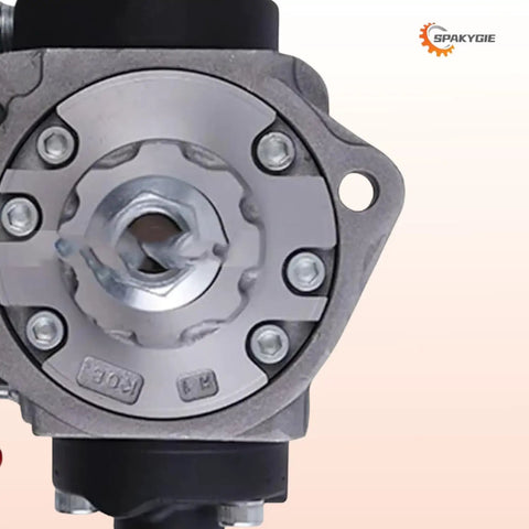 Close-up of Rock Solid Heavy Duty Fuel Injection Pump 294000-1380 for Cat C4.4 C3.4 engines, showcasing precision metal components.