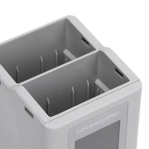 PD 45W Dual Battery Drone Charger With Two Way Charging Station Smart Digital Display Storage Mode And Intelligent Power Distribution showing dual slots