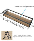 Diagram of Dope Industrial Wood And Iron Hanging Shelf Rack For Kitchen Plants Overhead Ceiling Storage with size options and chains