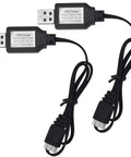 Two Pack USB Charging Cable With XH-3P Connector For SCX24 RC Car And 2S 7.4V LiPo Battery, Plug And Play Charger Lead With LED