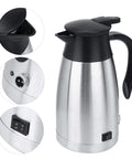Zero Drama Portable Electric Kettle Made From Solid Stainless Steel With Kickin Quick Boil And Safe Auto Shut Off for easy pouring and controls.