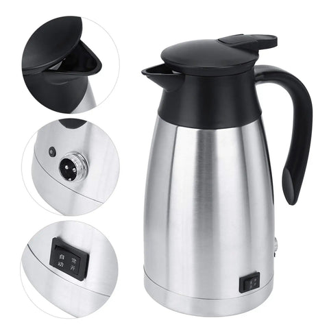 Zero Drama Portable Electric Kettle Made From Solid Stainless Steel With Kickin Quick Boil And Safe Auto Shut Off for easy pouring and controls.