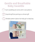 Ultra Soft Cotton Baby Swaddle Blanket 3 Pack For Newborns And Infants in gift box with floral designs