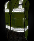 Kickass Class Two Surveyors Safety Vest Featuring Sleek Camo Lower Panel And Striking Reflective Taping Built From Zero Sweat Polyester Mesh For Daily Crew Grind Or Weekend Wild Hunt Ready Setup In Large, with reflective taping.
