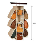 Hanging Purse Organizer With 10 Pockets Grab And Go Nonwoven Closet Storage Bag with handbags and purses, 36.5 inches high