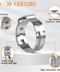 130 Piece Stainless Steel Single Ear Hose Clamps Pack For Three Quarter Inch PEX Tubing Fittings And Pipe Connections Detail View
