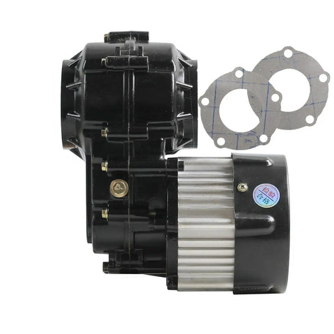 Heavy Duty Go Kart Rear Axle Kit, 48V 1000W Electric Drive with 16 Tooth Drive Gear, black motor component view