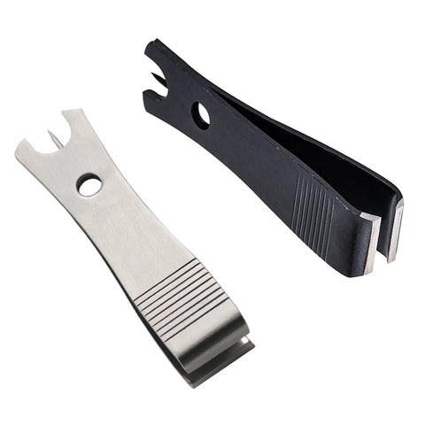 Two Pack Stainless Steel Fishing Line Cutter Nippers With Hook Eye Pin, Ultra Compact Lightweight Line Scissors shown side by side