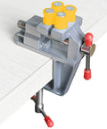 Rock Solid Mini Bench Vise Slick Portable Aluminum Table Clamp With Adjustable Jaw Pins for secure desktop mounting