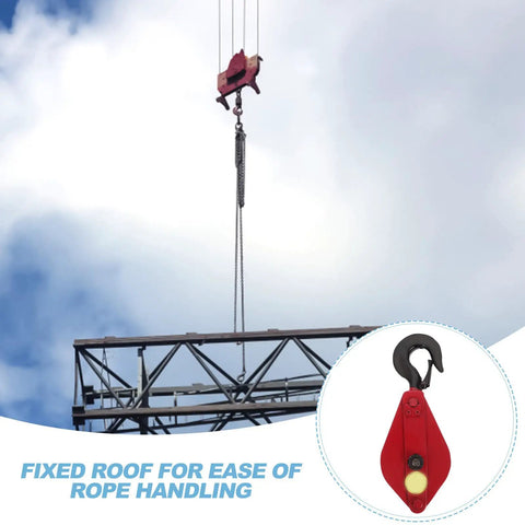 Beefed Up Heavy Duty Lifting Cable Pulley Block For Hauling And Towing Half Ton Capacity Side Opening Design 360 Degree Rotatable Hook Iron Wire Rope Crane Pulley Wheel Smooth Operation And Easy Load Handling on steel beam