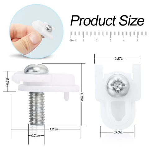 Person holding Door Handle Mounting Stud Kit For Refrigerator Replacement showing size and features with measurements
